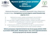 Ulotka informacyjna - Wysoce zjadliwa grypa ptaków (HPAI) na Mazowszu - część 2