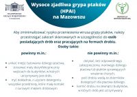 Ulotka informacyjna - Wysoce zjadliwa grypa ptaków (HPAI) na Mazowszu - część 3