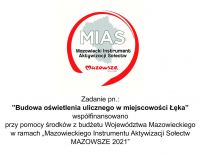 Tablica informacyjna MIAS w miejscowości Łęka