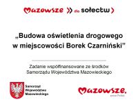 Tablica informacyjna MIAS w miejscowości Borek Czarniński