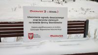 Ogród deszczowy w miejscowości Stanisławów tablica informacyjna