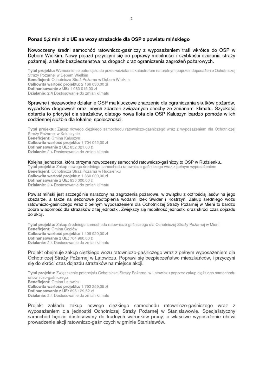Treść informacji