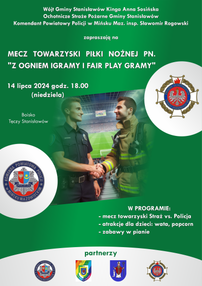 Plakat mecz towarzyski piłki nożnej