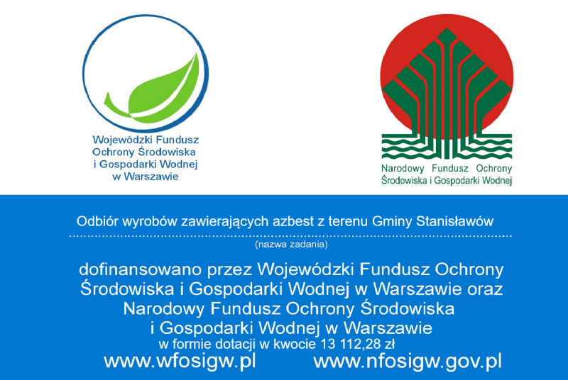 Odbiór wyrobów zawierających azbest z terenu Gminy Stanisławów