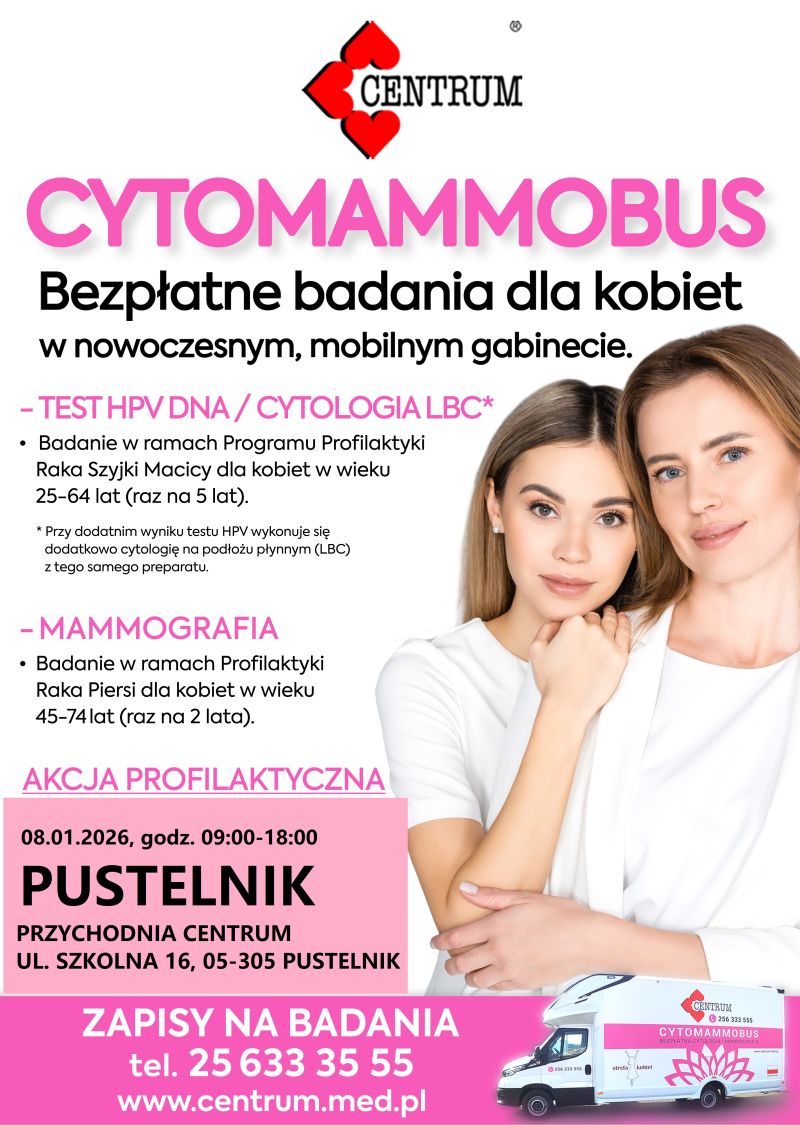 Bezpłatne badania dla kobiet w nowoczesnym mobilnym gabinecie w Pustelniku