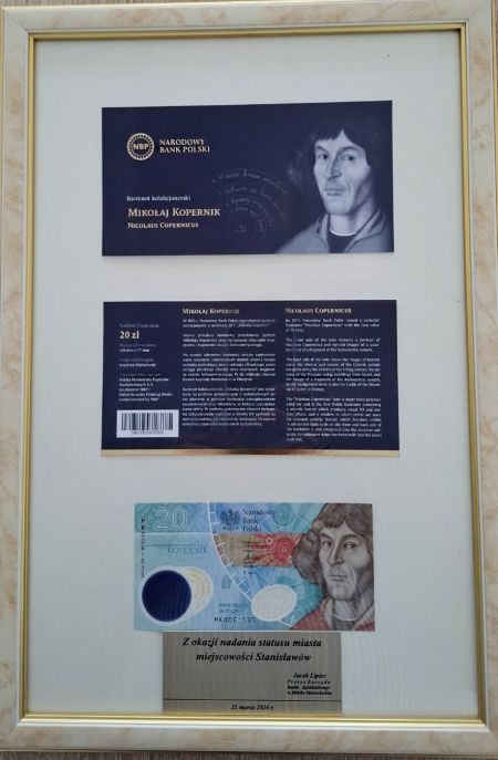 Gratulacje z okazji nadania praw miejskich dla miejscowości Stanisławów