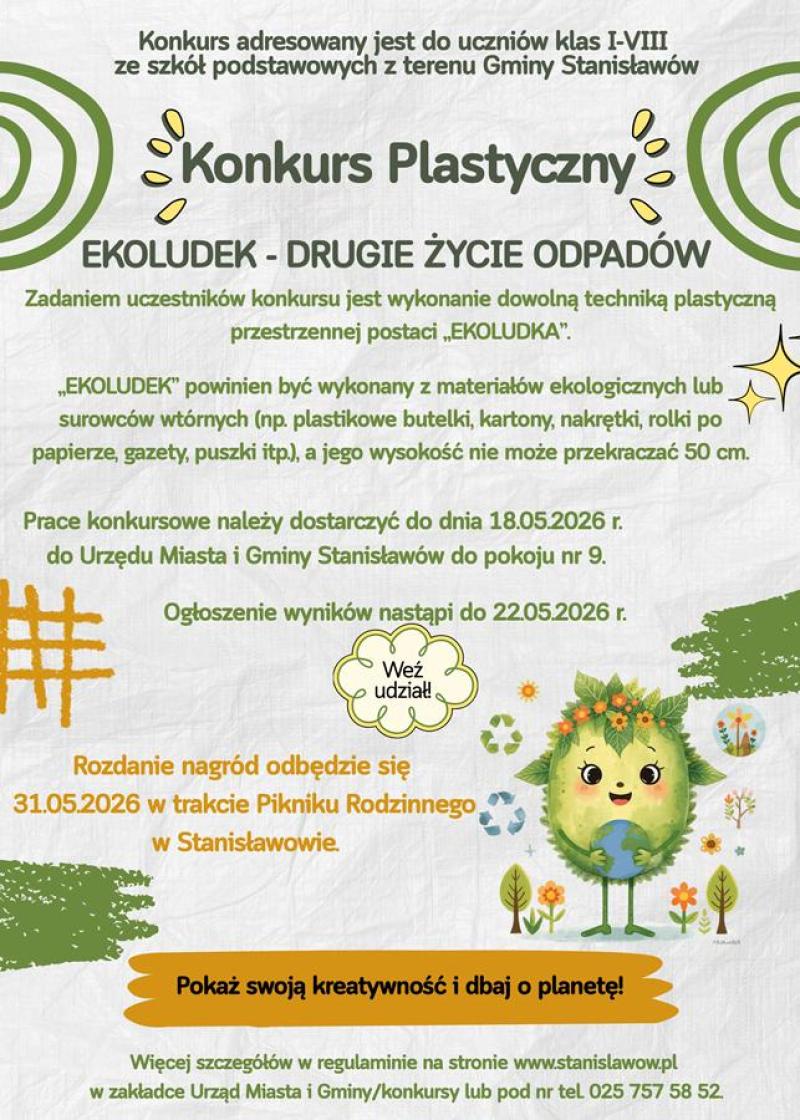 Konkurs plastyczny EKOLUDEK- Drugie życie odpadów