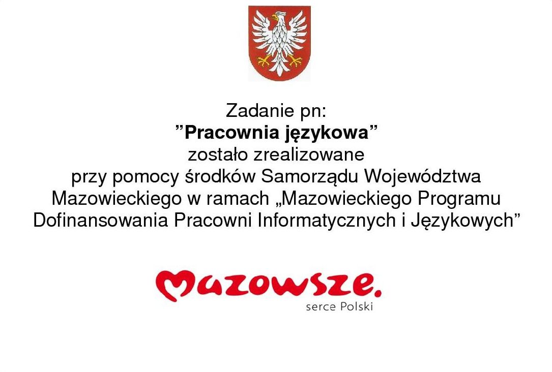 Tablica informacyjna - zadanie "Pracownia językowa"