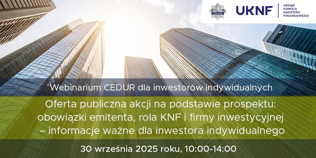 Webinarium CEDUR dla inwestorów indywidualnych