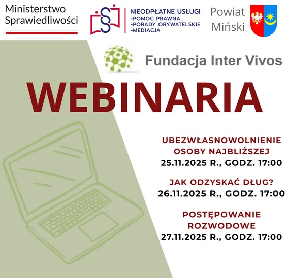 Edukacja prawna - cykl bezpłatnych webinariów