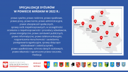 Specjalizacje dyżurów nieodpłatnych porad prawnych i nieodpłatnego poradnictwa obywatelskiego w 2022 roku